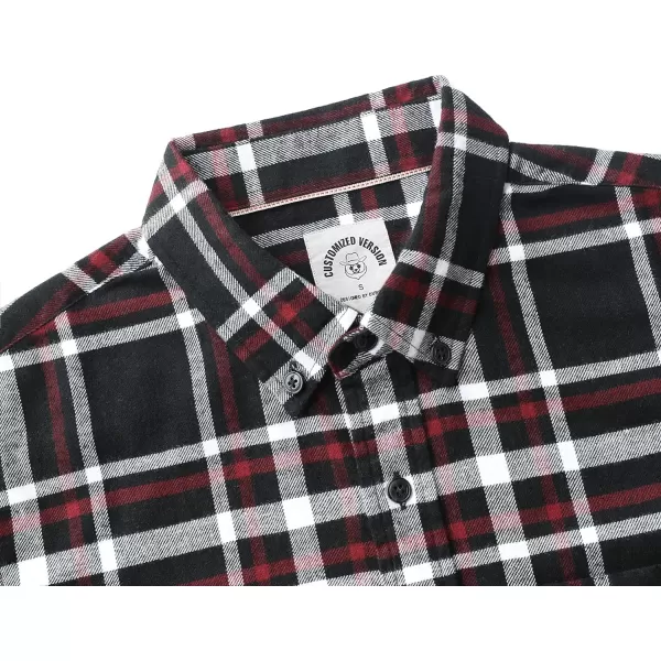 Dubinik® Mens Flannel Shirt Long Sleeve Plaid Flannel Shirt for Men Soft 100% Cotton Casual Button Down Shirts Regular Fit