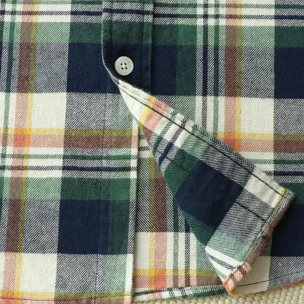 Dubinik® Mens Flannel Shirt Long Sleeve Plaid Flannel Shirt for Men Soft 100% Cotton Casual Button Down Shirts Regular Fit