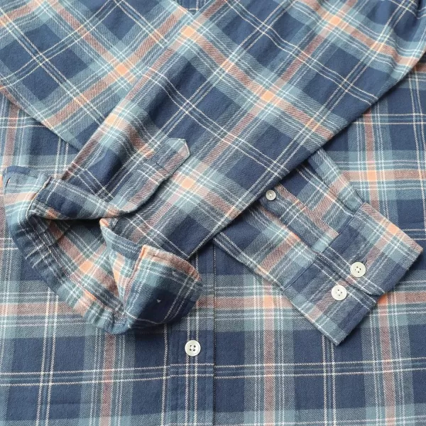 Dubinik® Mens Flannel Shirt Long Sleeve Plaid Flannel Shirt for Men Soft 100% Cotton Casual Button Down Shirts Regular Fit