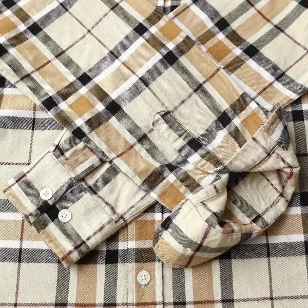 Dubinik® Mens Flannel Shirt Long Sleeve Plaid Flannel Shirt for Men Soft 100% Cotton Casual Button Down Shirts Regular Fit