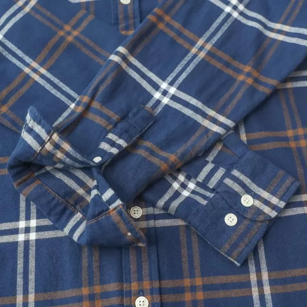 Dubinik® Mens Flannel Shirt Long Sleeve Plaid Flannel Shirt for Men Soft 100% Cotton Casual Button Down Shirts Regular Fit