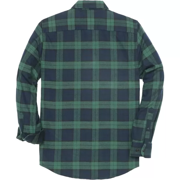 Dubinik® Mens Flannel Shirt Long Sleeve Plaid Flannel Shirt for Men Soft 100% Cotton Casual Button Down Shirts Regular Fit
