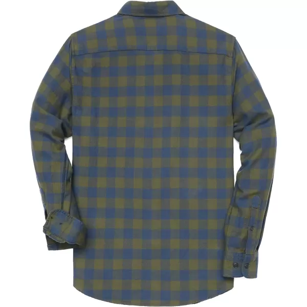 Dubinik® Mens Flannel Shirt Long Sleeve Plaid Flannel Shirt for Men Soft 100% Cotton Casual Button Down Shirts Regular Fit