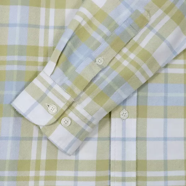 Dubinik® Mens Flannel Shirt Long Sleeve Plaid Flannel Shirt for Men Soft 100% Cotton Casual Button Down Shirts Regular Fit