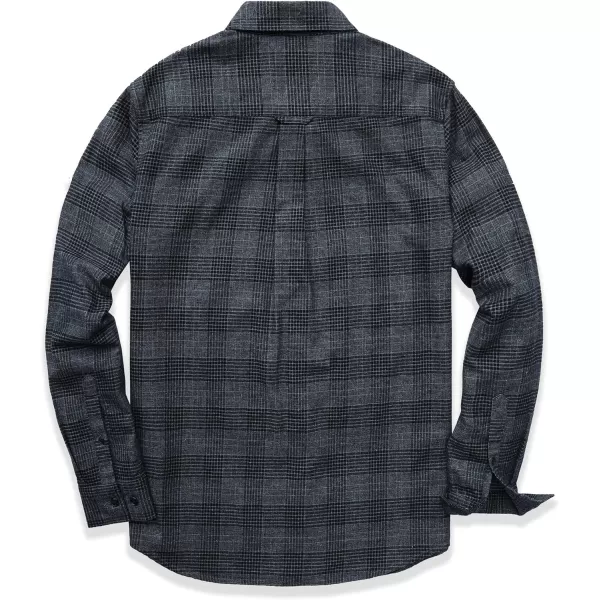 Dubinik® Mens Flannel Shirt Long Sleeve Plaid Flannel Shirt for Men Soft 100% Cotton Casual Button Down Shirts Regular Fit