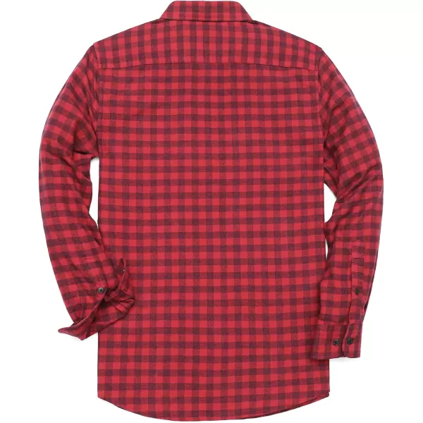 Dubinik® Mens Flannel Shirt Long Sleeve Plaid Flannel Shirt for Men Soft 100% Cotton Casual Button Down Shirts Regular Fit