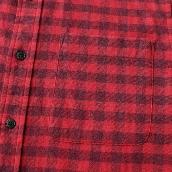 Dubinik® Mens Flannel Shirt Long Sleeve Plaid Flannel Shirt for Men Soft 100% Cotton Casual Button Down Shirts Regular Fit