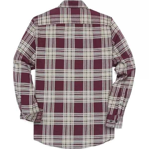 Dubinik® Mens Flannel Shirt Long Sleeve Plaid Flannel Shirt for Men Soft 100% Cotton Casual Button Down Shirts Regular Fit