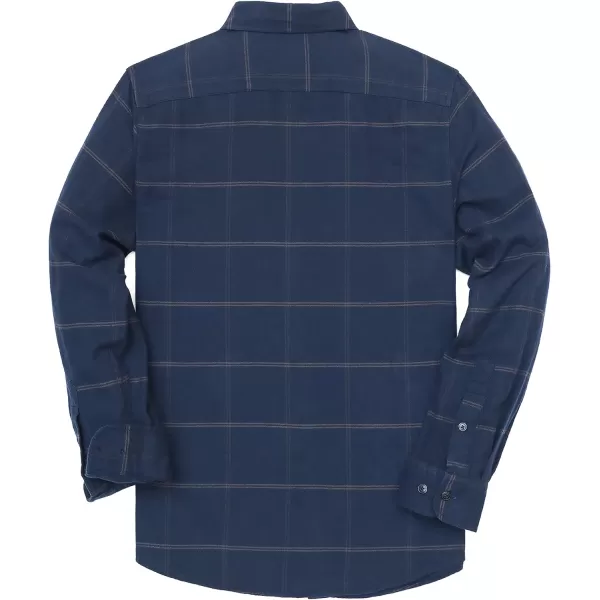 Dubinik® Mens Flannel Shirt Long Sleeve Plaid Flannel Shirt for Men Soft 100% Cotton Casual Button Down Shirts Regular Fit