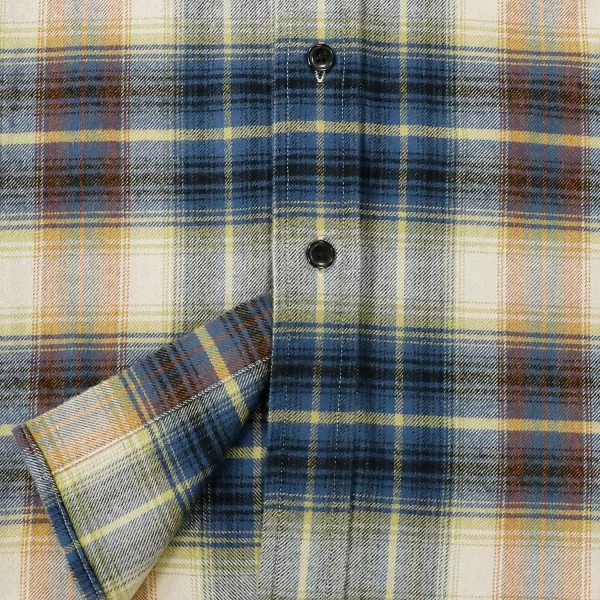 Dubinik® Mens Flannel Shirt Long Sleeve Plaid Flannel Shirt for Men Soft 100% Cotton Casual Button Down Shirts Regular Fit