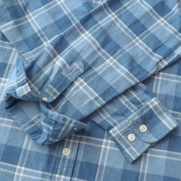 Dubinik® Mens Flannel Shirt Long Sleeve Plaid Flannel Shirt for Men Soft 100% Cotton Casual Button Down Shirts Regular Fit