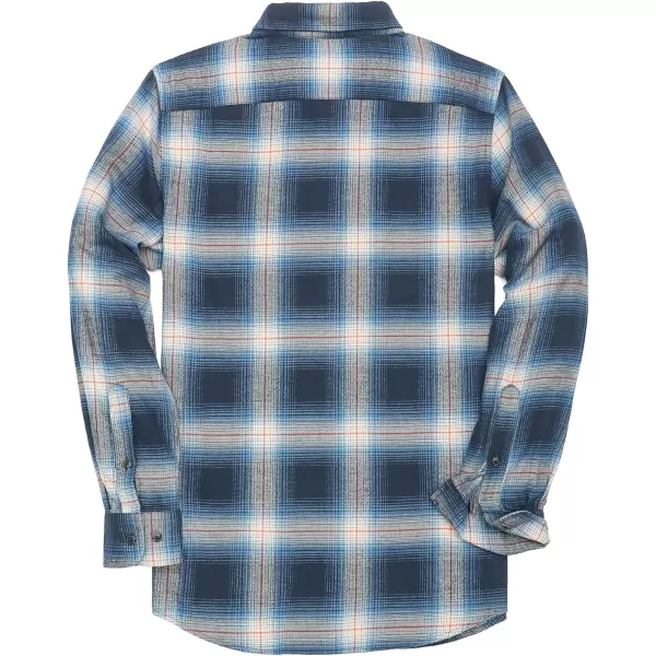 Dubinik® Mens Flannel Shirt Long Sleeve Plaid Flannel Shirt for Men Soft 100% Cotton Casual Button Down Shirts Regular Fit