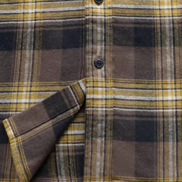 Dubinik® Mens Flannel Shirt Long Sleeve Plaid Flannel Shirt for Men Soft 100% Cotton Casual Button Down Shirts Regular Fit