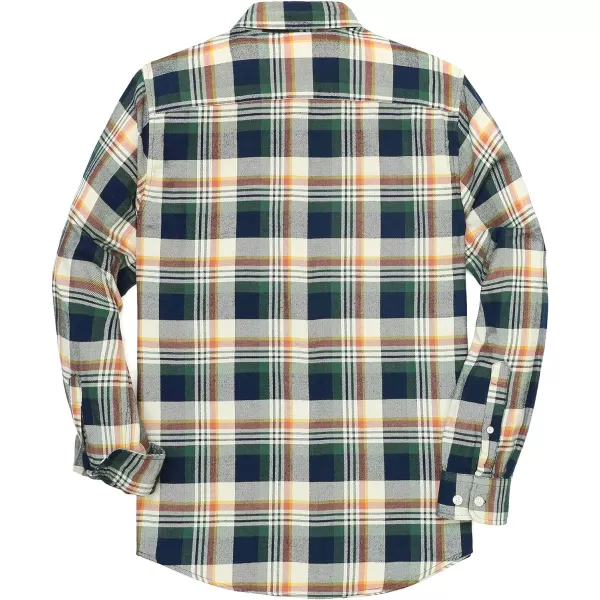 Dubinik® Mens Flannel Shirt Long Sleeve Plaid Flannel Shirt for Men Soft 100% Cotton Casual Button Down Shirts Regular Fit