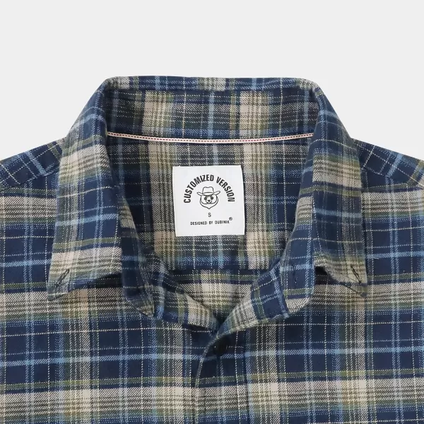 Dubinik® Mens Flannel Shirt Long Sleeve Plaid Flannel Shirt for Men Soft 100% Cotton Casual Button Down Shirts Regular Fit