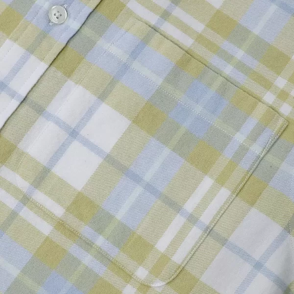Dubinik® Mens Flannel Shirt Long Sleeve Plaid Flannel Shirt for Men Soft 100% Cotton Casual Button Down Shirts Regular Fit