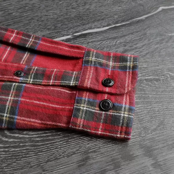 Dubinik® Mens Flannel Shirt Long Sleeve Plaid Flannel Shirt for Men Soft 100% Cotton Casual Button Down Shirts Regular Fit