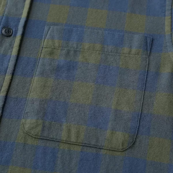 Dubinik® Mens Flannel Shirt Long Sleeve Plaid Flannel Shirt for Men Soft 100% Cotton Casual Button Down Shirts Regular Fit