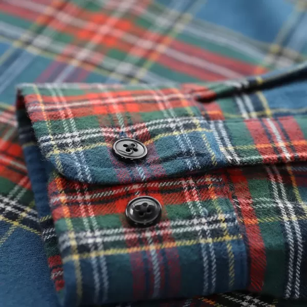 Dubinik® Mens Flannel Shirt Long Sleeve Plaid Flannel Shirt for Men Soft 100% Cotton Casual Button Down Shirts Regular Fit