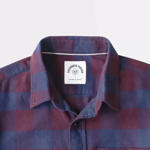 Dubinik® Mens Flannel Shirt Long Sleeve Plaid Flannel Shirt for Men Soft 100% Cotton Casual Button Down Shirts Regular Fit