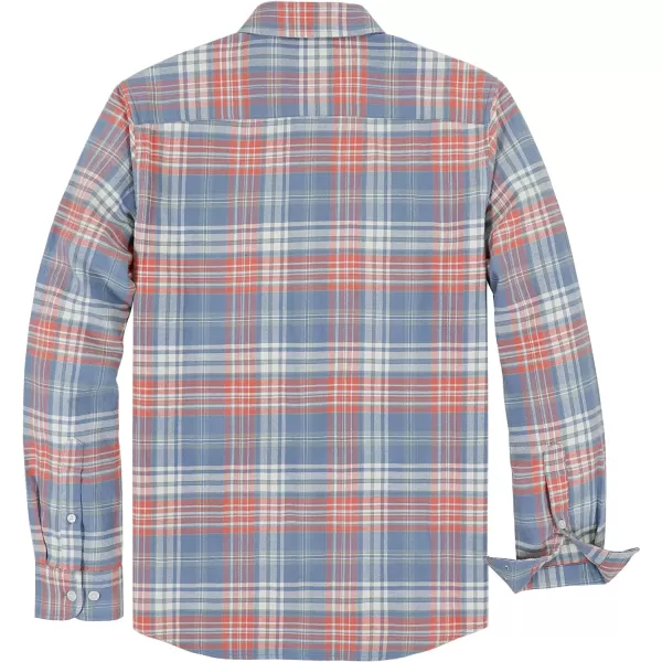 Dubinik® Mens Flannel Shirt Long Sleeve Plaid Flannel Shirt for Men Soft 100% Cotton Casual Button Down Shirts Regular Fit