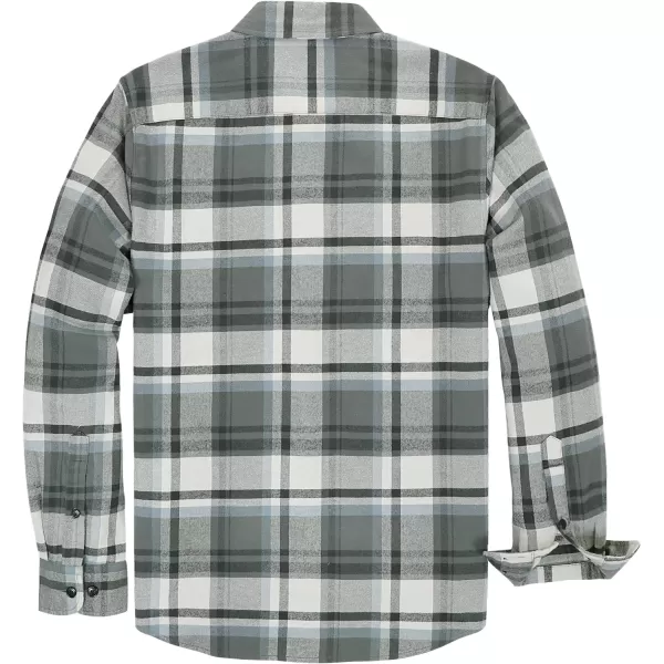 Dubinik® Mens Flannel Shirt Long Sleeve Plaid Flannel Shirt for Men Soft 100% Cotton Casual Button Down Shirts Regular Fit
