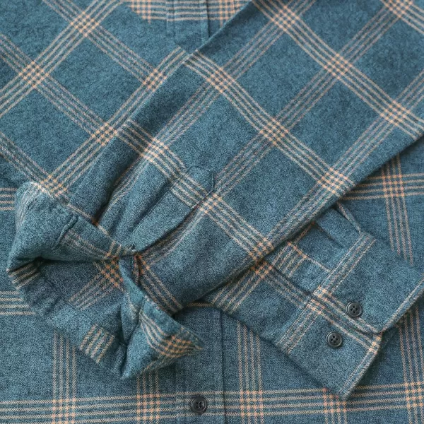 Dubinik® Mens Flannel Shirt Long Sleeve Plaid Flannel Shirt for Men Soft 100% Cotton Casual Button Down Shirts Regular Fit