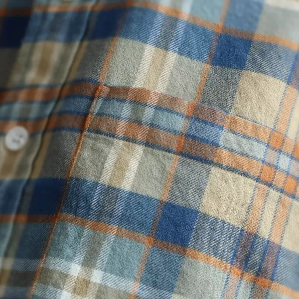 Dubinik® Mens Flannel Shirt Long Sleeve Plaid Flannel Shirt for Men Soft 100% Cotton Casual Button Down Shirts Regular Fit