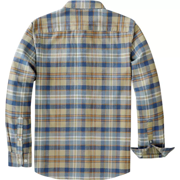 Dubinik® Mens Flannel Shirt Long Sleeve Plaid Flannel Shirt for Men Soft 100% Cotton Casual Button Down Shirts Regular Fit
