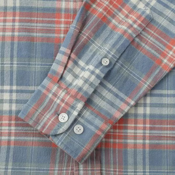 Dubinik® Mens Flannel Shirt Long Sleeve Plaid Flannel Shirt for Men Soft 100% Cotton Casual Button Down Shirts Regular Fit
