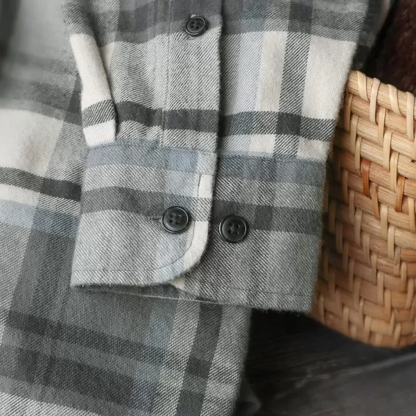 Dubinik® Mens Flannel Shirt Long Sleeve Plaid Flannel Shirt for Men Soft 100% Cotton Casual Button Down Shirts Regular Fit