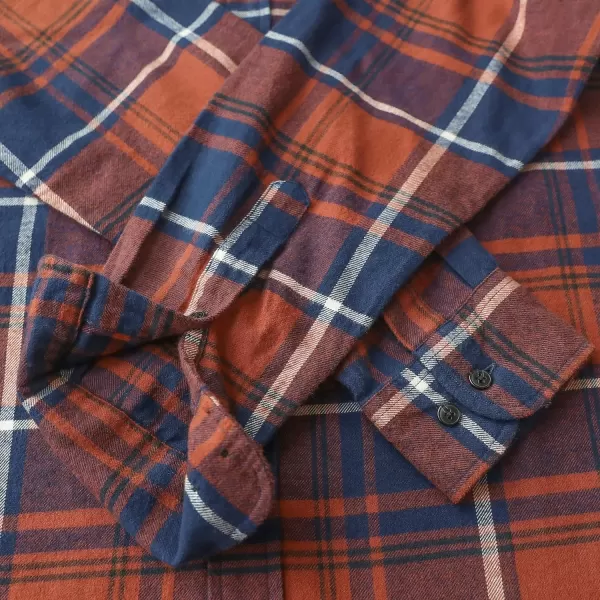 Dubinik® Mens Flannel Shirt Long Sleeve Plaid Flannel Shirt for Men Soft 100% Cotton Casual Button Down Shirts Regular Fit