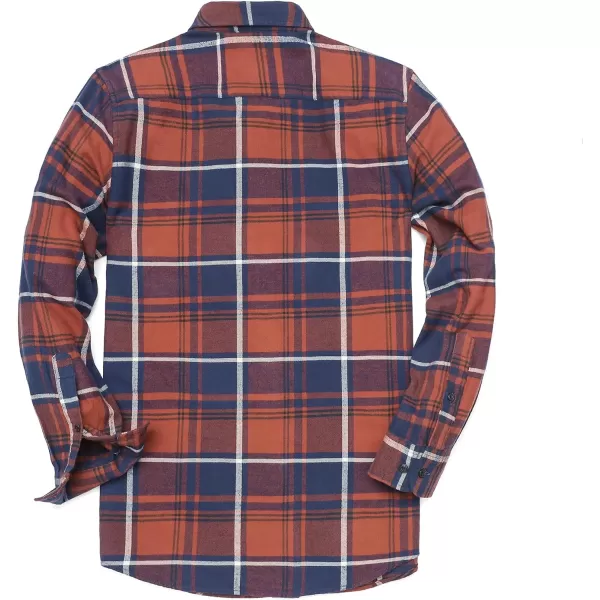 Dubinik® Mens Flannel Shirt Long Sleeve Plaid Flannel Shirt for Men Soft 100% Cotton Casual Button Down Shirts Regular Fit