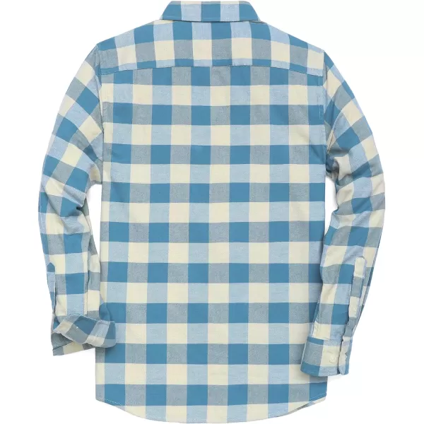 Dubinik® Mens Flannel Shirt Long Sleeve Plaid Flannel Shirt for Men Soft 100% Cotton Casual Button Down Shirts Regular Fit