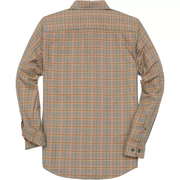 Dubinik® Mens Flannel Shirt Long Sleeve Plaid Flannel Shirt for Men Soft 100% Cotton Casual Button Down Shirts Regular Fit