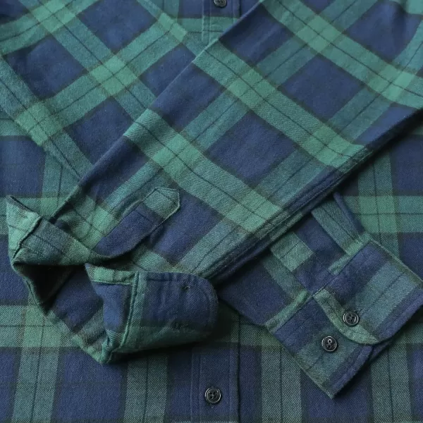 Dubinik® Mens Flannel Shirt Long Sleeve Plaid Flannel Shirt for Men Soft 100% Cotton Casual Button Down Shirts Regular Fit