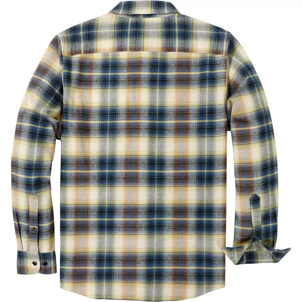 Dubinik® Mens Flannel Shirt Long Sleeve Plaid Flannel Shirt for Men Soft 100% Cotton Casual Button Down Shirts Regular Fit