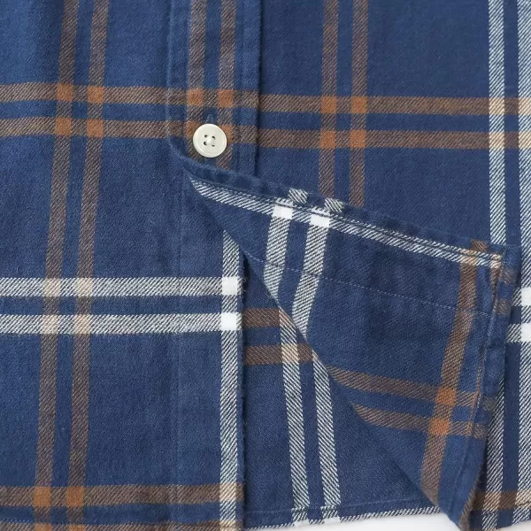 Dubinik® Mens Flannel Shirt Long Sleeve Plaid Flannel Shirt for Men Soft 100% Cotton Casual Button Down Shirts Regular Fit