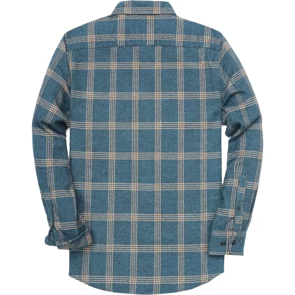 Dubinik® Mens Flannel Shirt Long Sleeve Plaid Flannel Shirt for Men Soft 100% Cotton Casual Button Down Shirts Regular Fit