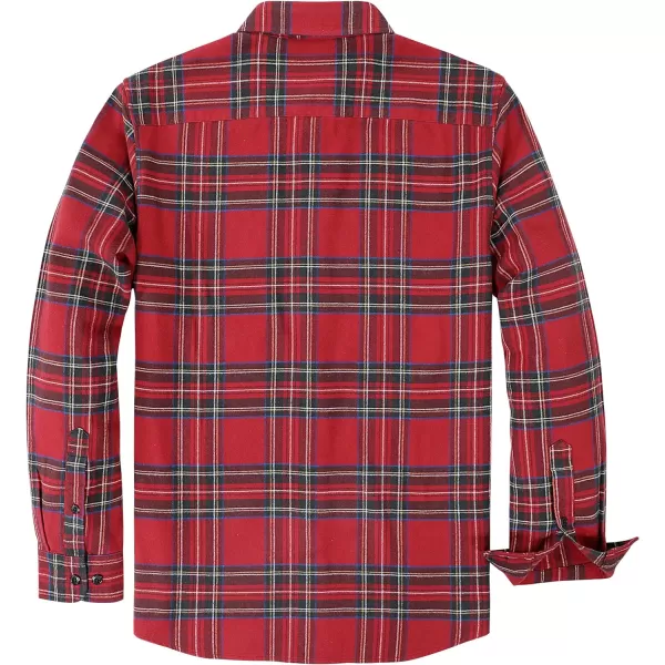 Dubinik® Mens Flannel Shirt Long Sleeve Plaid Flannel Shirt for Men Soft 100% Cotton Casual Button Down Shirts Regular Fit