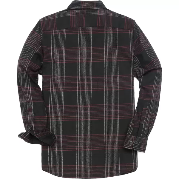Dubinik® Mens Flannel Shirt Long Sleeve Plaid Flannel Shirt for Men Soft 100% Cotton Casual Button Down Shirts Regular Fit
