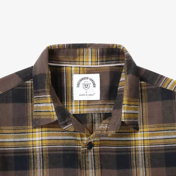 Dubinik® Mens Flannel Shirt Long Sleeve Plaid Flannel Shirt for Men Soft 100% Cotton Casual Button Down Shirts Regular Fit