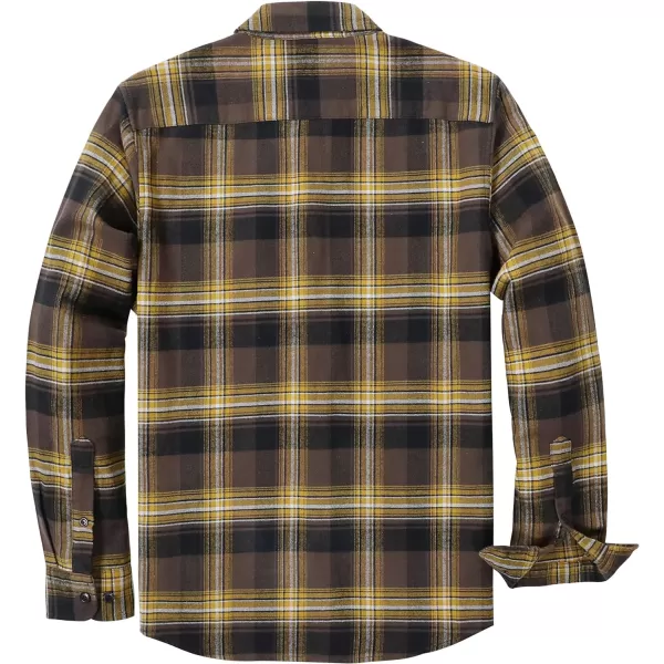 Dubinik® Mens Flannel Shirt Long Sleeve Plaid Flannel Shirt for Men Soft 100% Cotton Casual Button Down Shirts Regular Fit