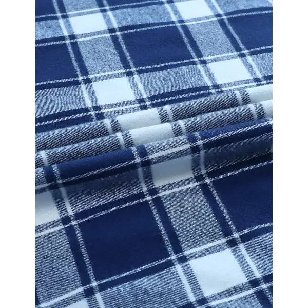 Dubinik® Mens Flannel Shirt Long Sleeve Plaid Flannel Shirt for Men Soft 100% Cotton Casual Button Down Shirts Regular Fit