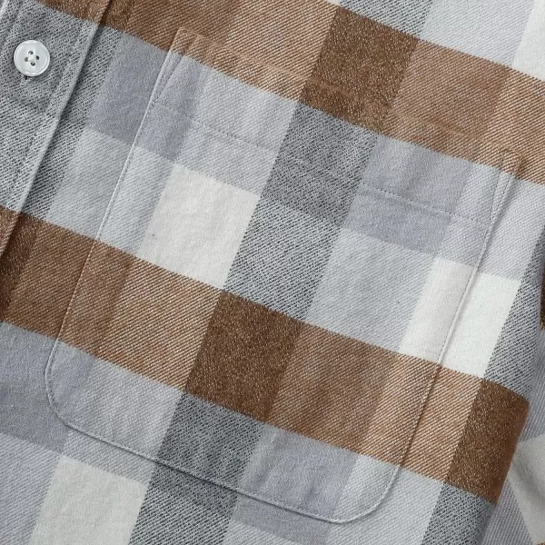 Dubinik® Mens Flannel Shirt Long Sleeve Plaid Flannel Shirt for Men Soft 100% Cotton Casual Button Down Shirts Regular Fit