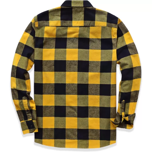 Dubinik® Mens Flannel Shirt Long Sleeve Plaid Flannel Shirt for Men Soft 100% Cotton Casual Button Down Shirts Regular Fit