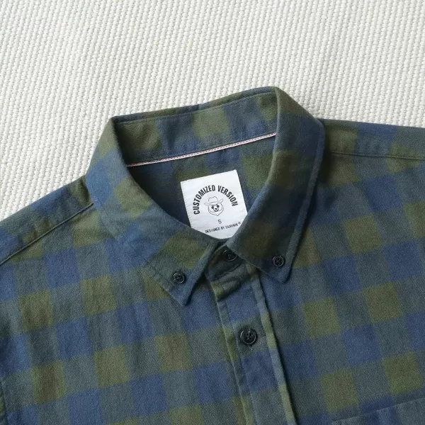 Dubinik® Mens Flannel Shirt Long Sleeve Plaid Flannel Shirt for Men Soft 100% Cotton Casual Button Down Shirts Regular Fit