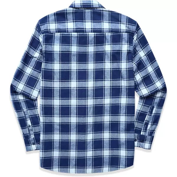 Dubinik® Mens Flannel Shirt Long Sleeve Plaid Flannel Shirt for Men Soft 100% Cotton Casual Button Down Shirts Regular Fit