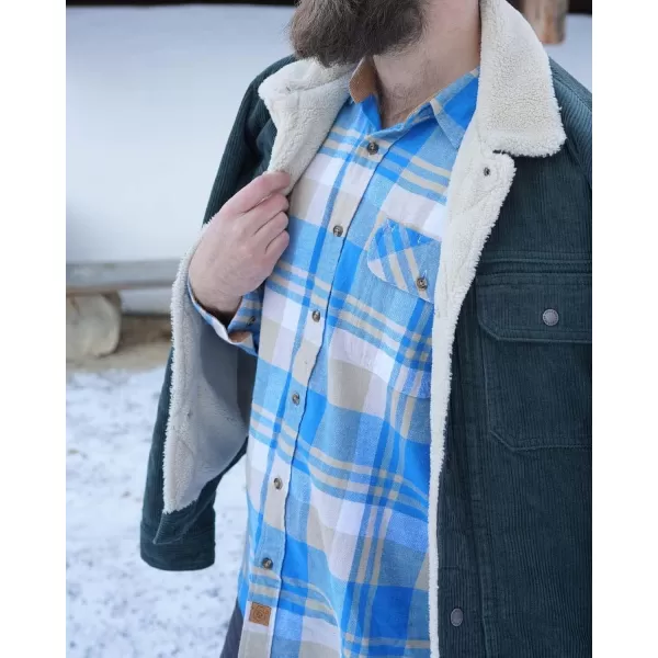 Dubinik® Mens Flannel Shirts Long Sleeve Flannel Shirt for Men Casual Button Down Brushed 100% Cotton Shirt