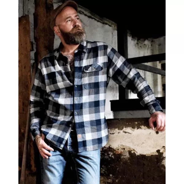 Dubinik® Mens Flannel Shirts Long Sleeve Flannel Shirt for Men Casual Button Down Brushed 100% Cotton Shirt